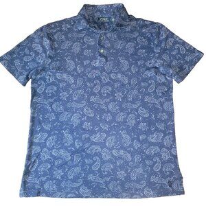 Polo Ralph Lauren Shirt Mens Small Blue Bandanna Paisley Short Sleeve